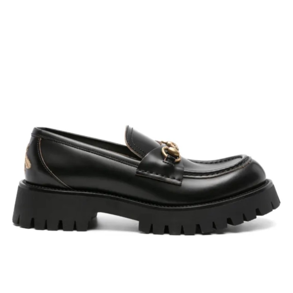 Gucci Black Lug Sole Loafers with Horsebit Size 41.5 - Picture 2 of 16